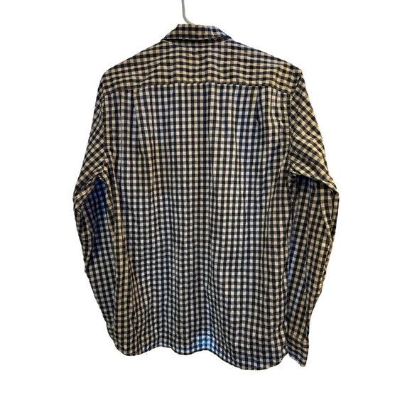 Sonoma Mens Medium Navy & White Gingham Button-Down Shirt - Picture 5 of 6